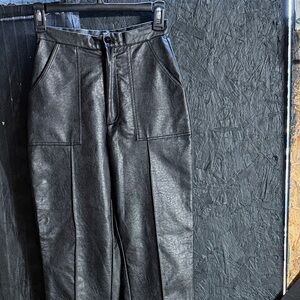 Princess Polly Black Leather Pants